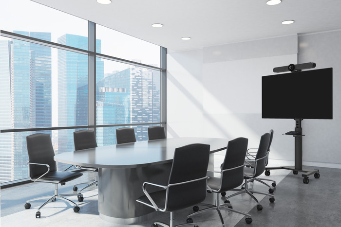 Neomounts MOVE Up FL50S-825BL1 mobiler Bodenständer Schwarz produkt in gebrauch