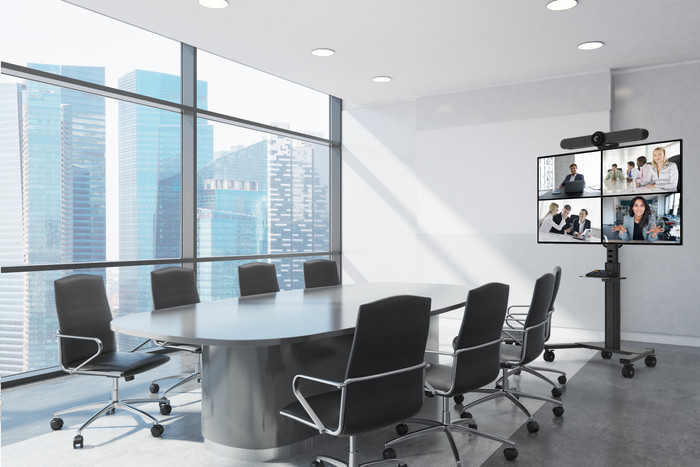 Neomounts MOVE Up FL50S-825BL1 mobiler Bodenständer Schwarz produkt in gebrauch