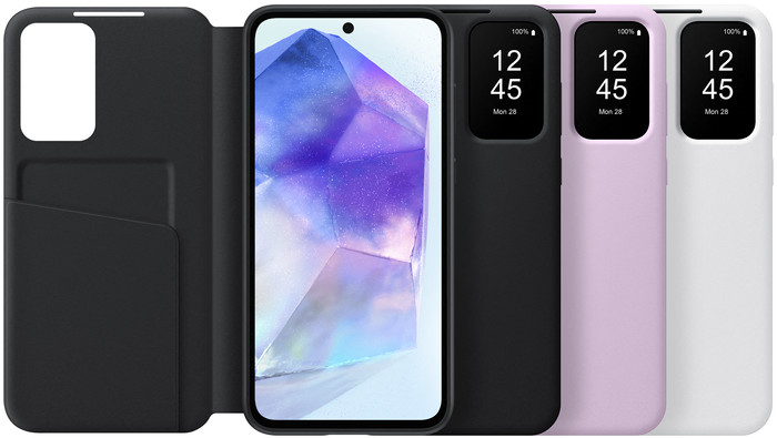 Samsung Galaxy A55 Smart View Book Case Schwarz visueller lieferant