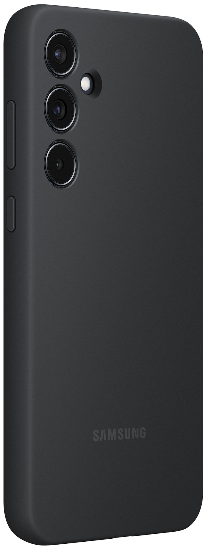 Samsung Galaxy A55 Backcover aus Silikon Schwarz linke seite