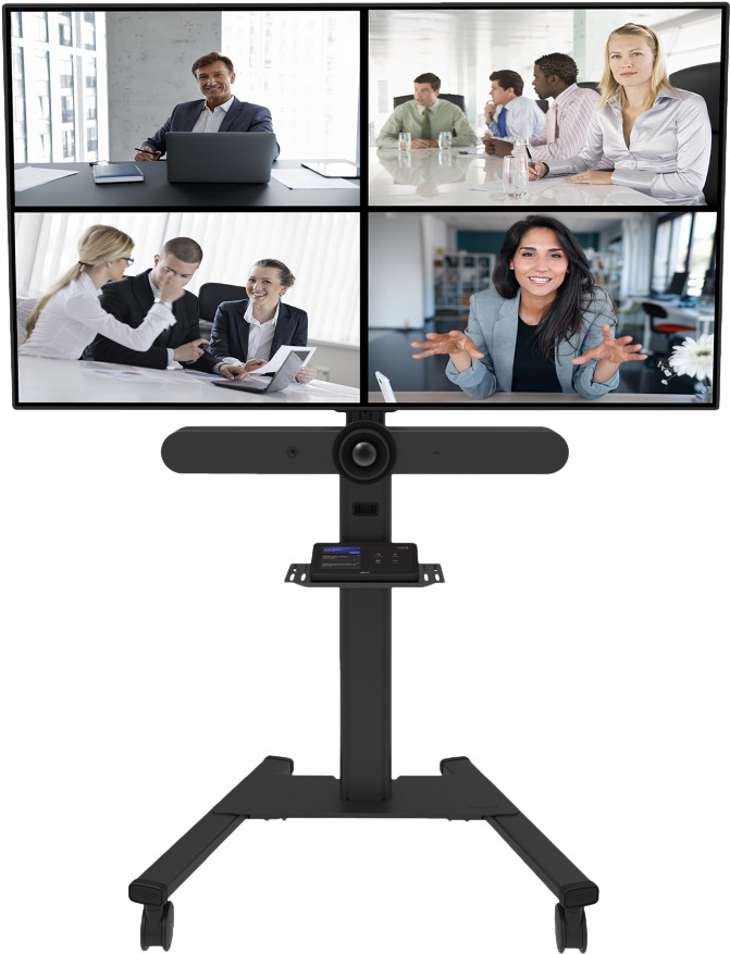 Neomounts MOVE Up FL50S-825BL1 mobiler Bodenständer Schwarz vorne