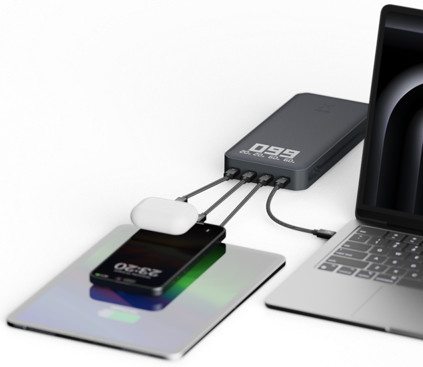 Xtorm Titan Ultra Powerbank mit Schnellladefunktion 27.000 mAh Schwarz produkt in gebrauch