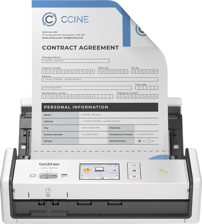 Brother ADS-1800W Scanner vorne