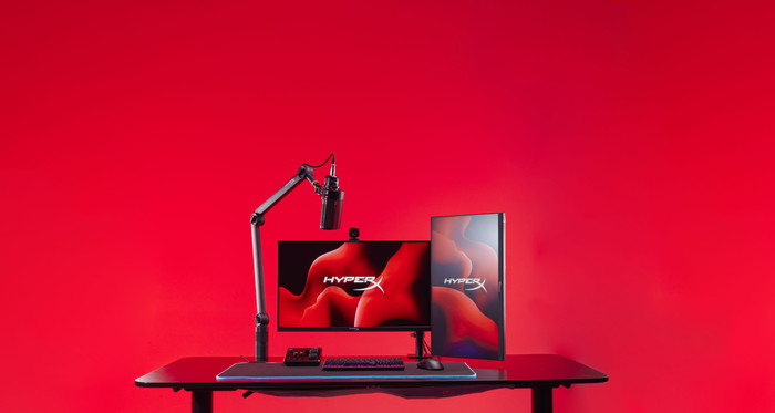 HyperX Caster Mic and Camera Arm product in use