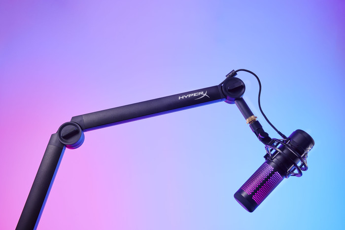 HyperX Caster Mic and Camera Arm product in use