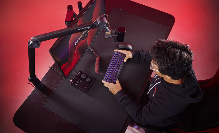 HyperX Caster Mic and Camera Arm product in use