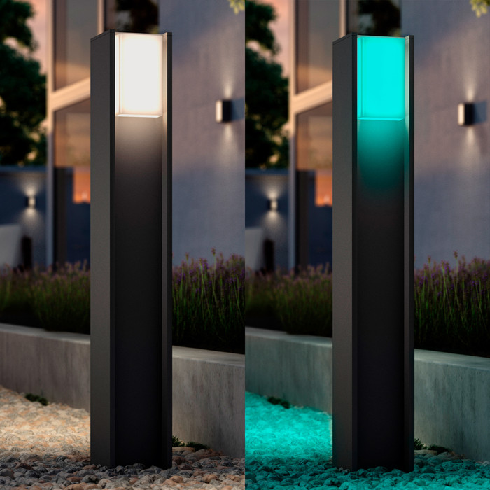 Philips Hue Turaco High Pedestal Lamp Anthracite Outdoors product in use