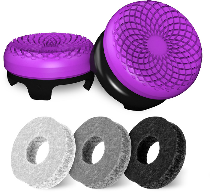 KontrolFreek Frenzy AimBoost Thumb Sticks + Precision Rings Purple/Black PS5/PS4 front