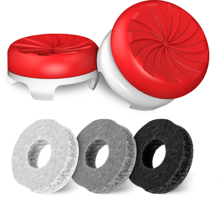 KontrolFreek Inferno AimBoost Thumb Sticks + Precision Rings Red/White PS5/PS4 front