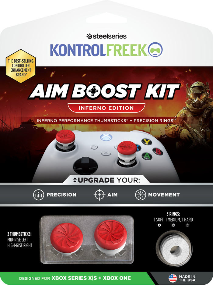 KontrolFreek Inferno AimBoost Thumbsticks + Precision Rings Rot/Weiß Xbox verpackung