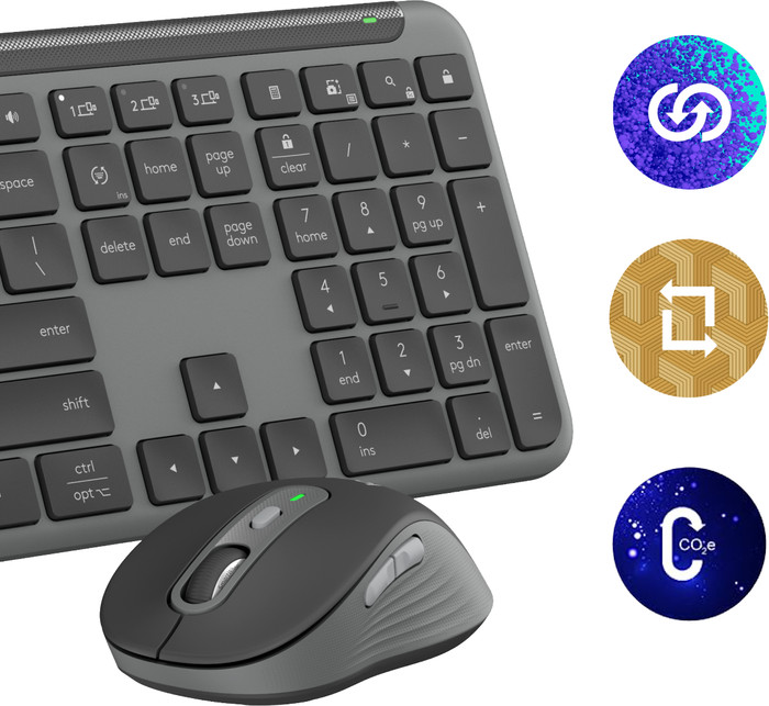Logitech MK950 Signature Slim Kabellose Tastatur-Maus-Combo QWERTZ Schwarz visueller lieferant