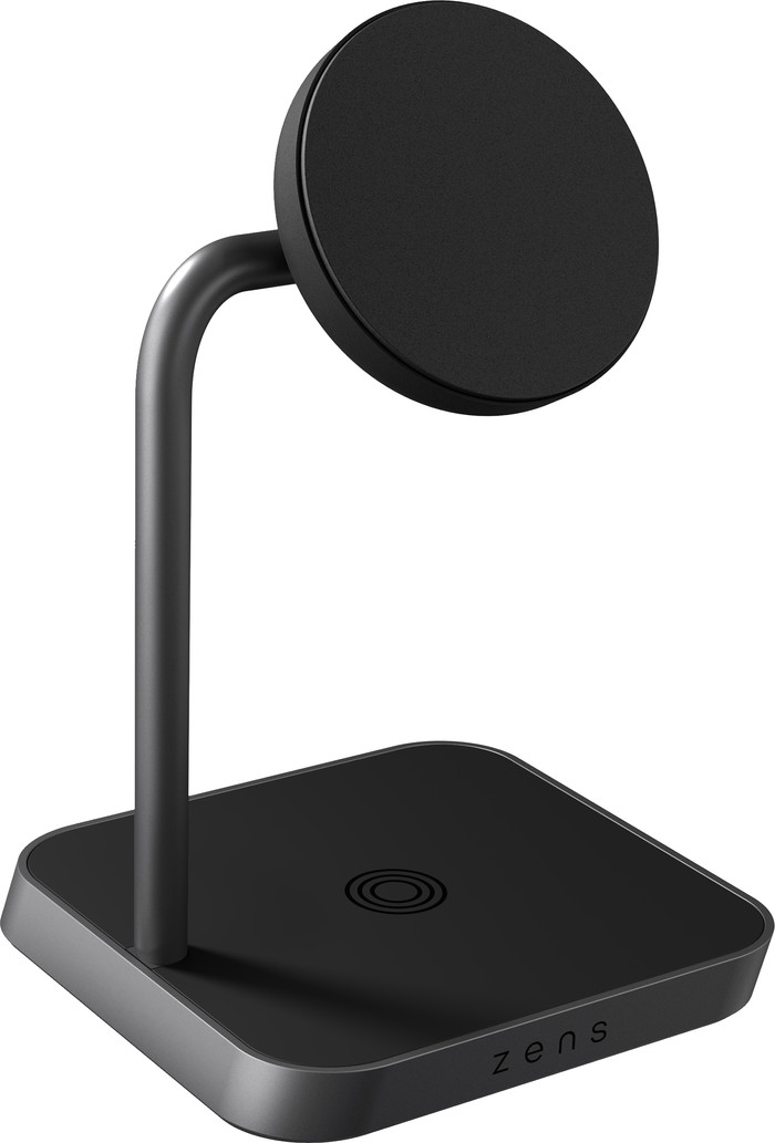 ZENS 2-in-1 MagSafe and Qi2 Wireless Charger 15W with Stand Black left side
