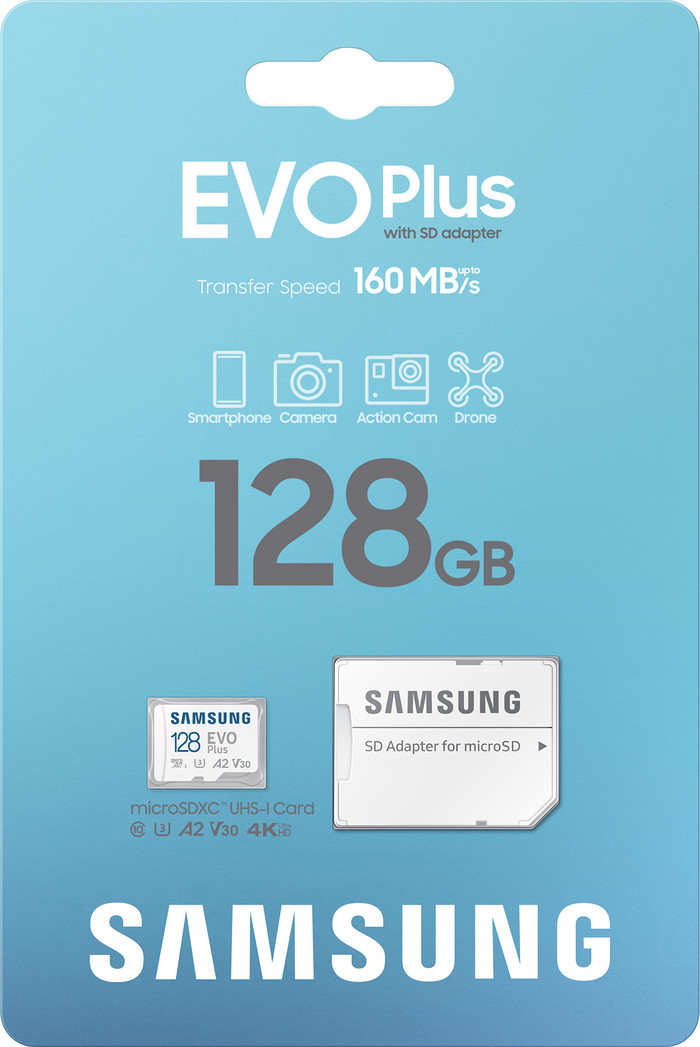 Samsung microSDXC EVO Plus (2024) 128GB packaging