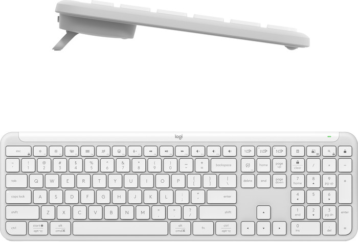 Logitech Signature Slim K950 Wireless Keyboard QWERTZ White left side
