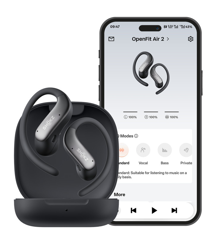 Shokz OpenFit Air 2 Schwarz visueller lieferant
