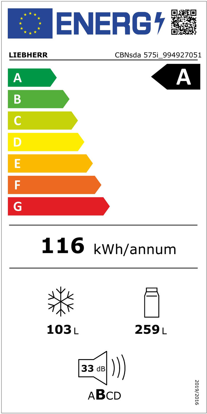 Liebherr CBNsda 575i-22 energy label