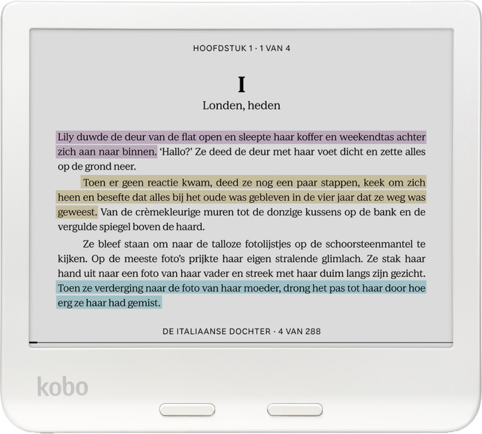 Kobo Libra Colour White + Notebook SleepCover Black front
