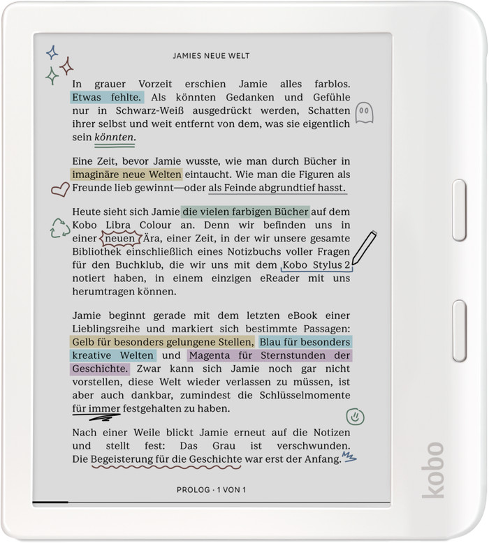 Kobo Libra Colour Weiß vorne