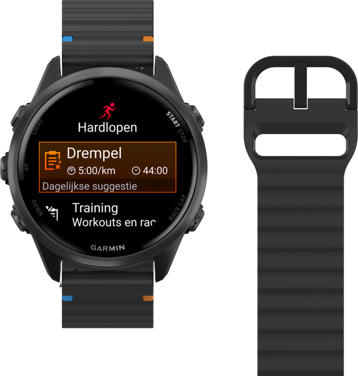 Just in Case Silikon-Armband Schwarz für Garmin Forerunner 55 / 165 / 570 42 mm detail