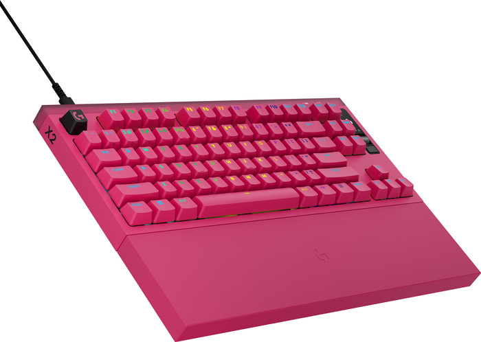 Logitech G PRO X2 RAPID TKL Gaming-Tastatur Rosa Qwertz linke seite