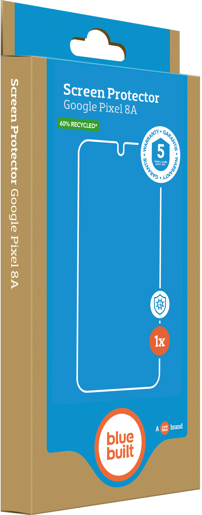 BlueBuilt Google Pixel 8a Panzerglas verpackung