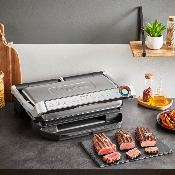 Tefal OptiGrill + XL RVS GC727D produkt in gebrauch
