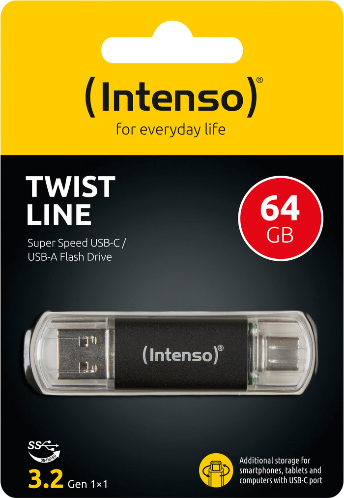 Intenso Twist Line USB-A/C 3.2 64 GB verpackung