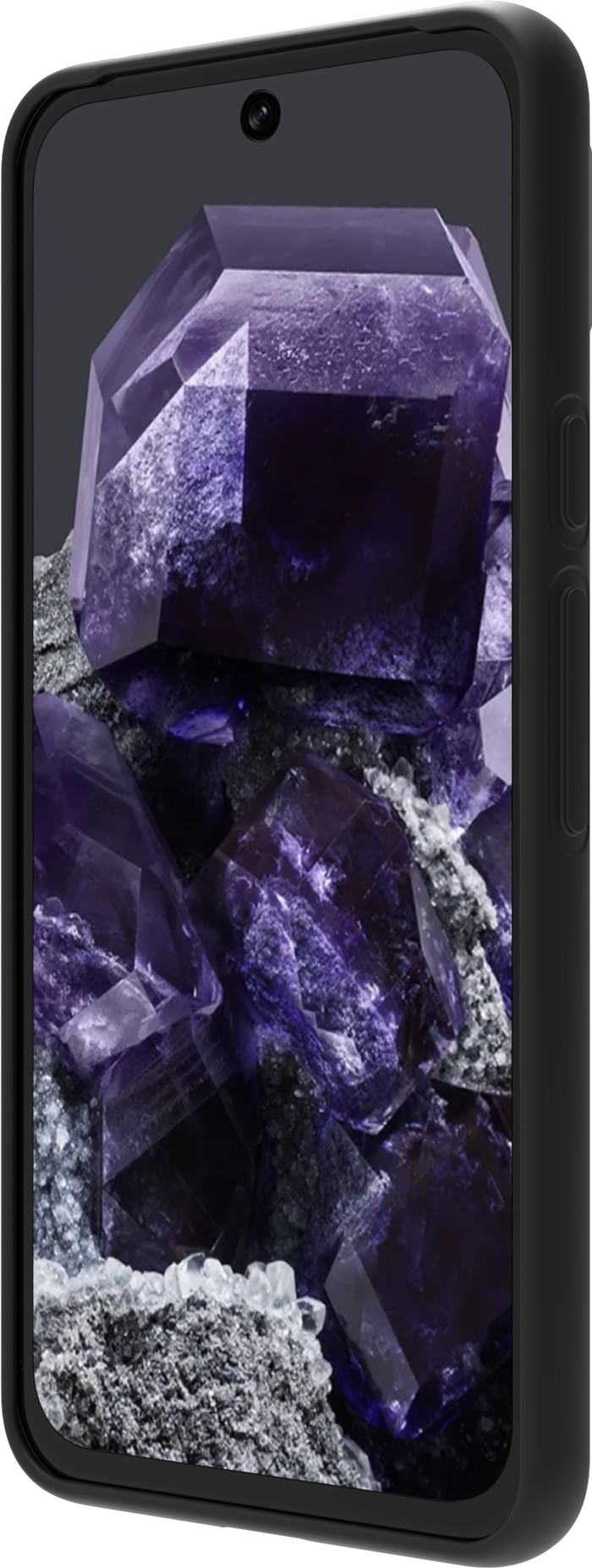 Google Pixel 8a 128GB Schwarz 5G + BlueBuilt Backcover Schwarz linke seite