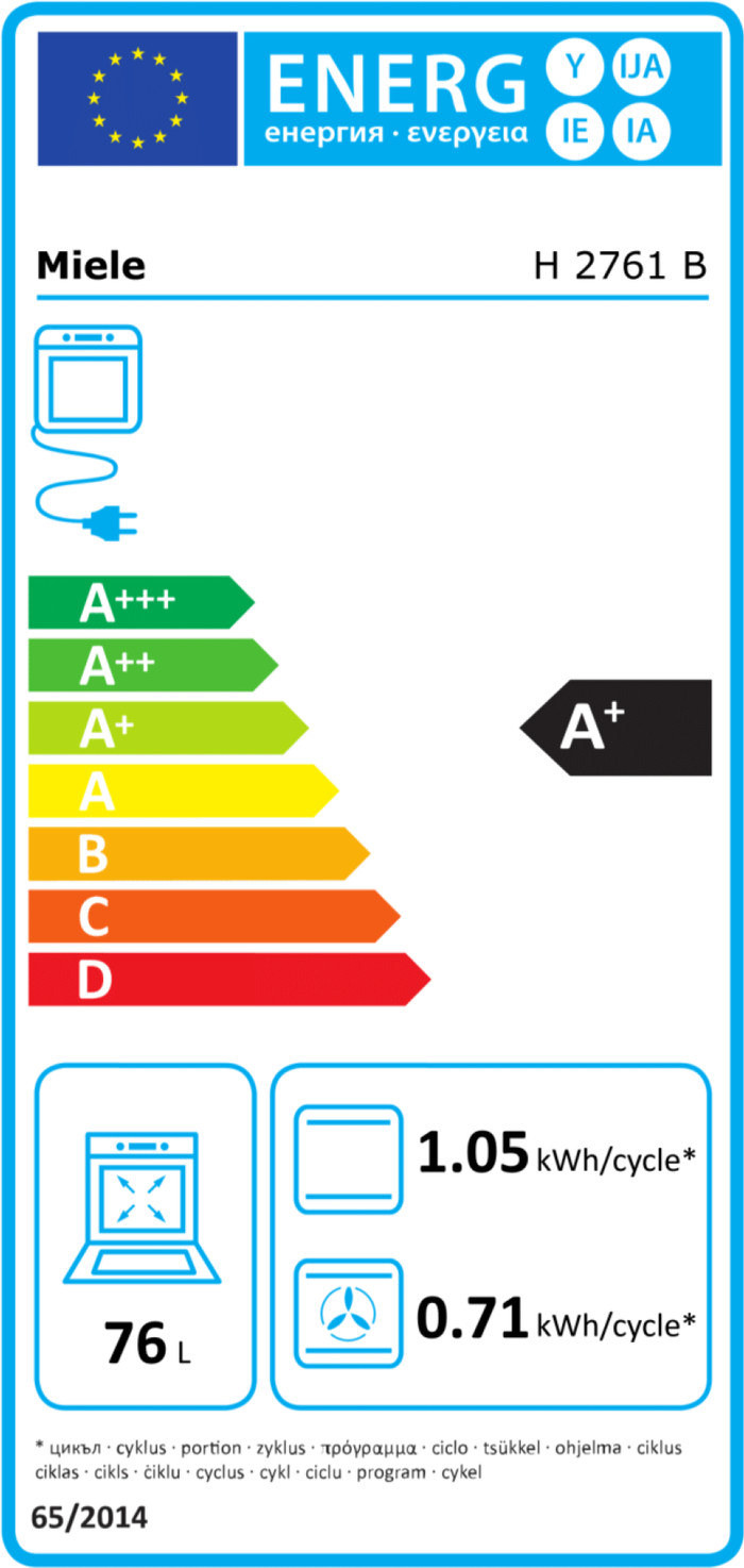Miele H 2761 B energy label