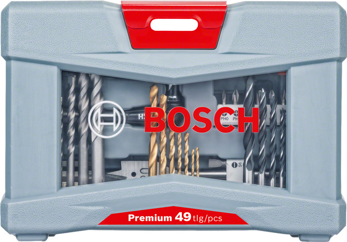 Bosch Premium X-Line 49-teiliges Bohr- und Schraub-Bit-Set verpackung