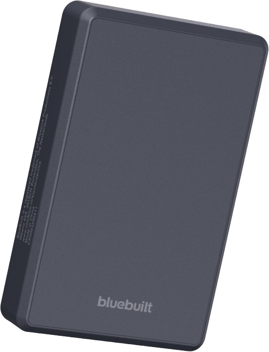 BlueBuilt Wireless Powerbank mit MagSafe und Qi2 10.000 mAh mit Schnellladefunktion Grau rückseite