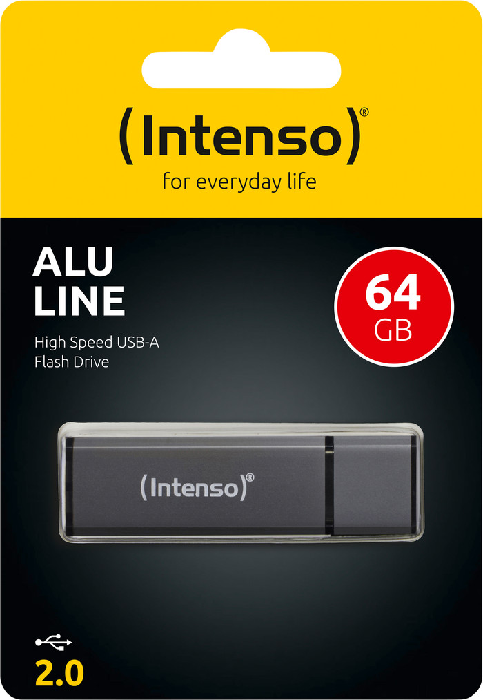Intenso Alu Line USB 2.0 64GB Anthracite packaging