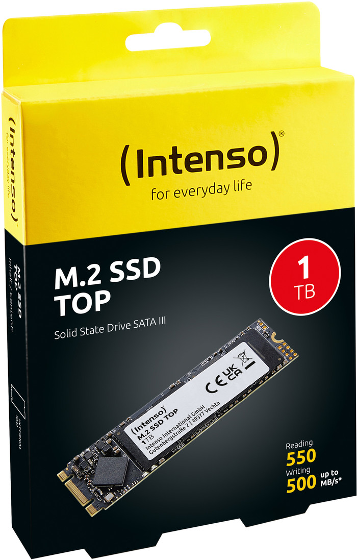 Intenso TOP 1TB M.2 SATA SSD packaging