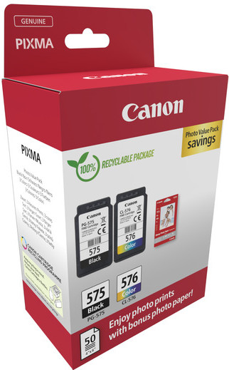 Canon PG-575/CL-576 Cartridge + Photo Paper packaging