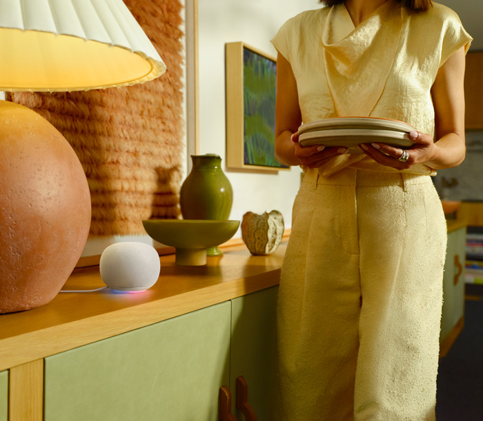 Google Home Speaker Cream product in use