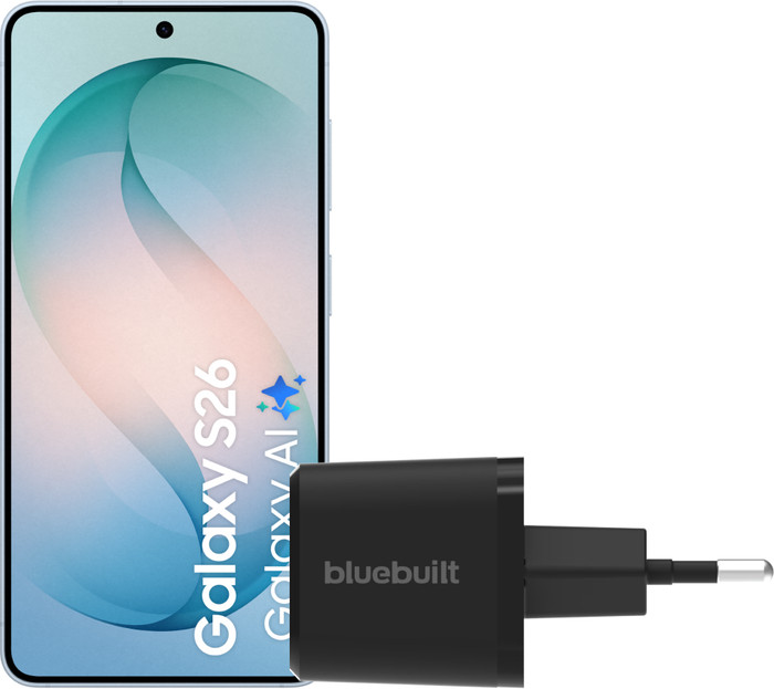 Samsung Galaxy S26 256GB Light Blue 5G + BlueBuilt Charger 45W Black Main Image