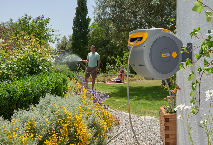 Hozelock AutoReel 20m product in use