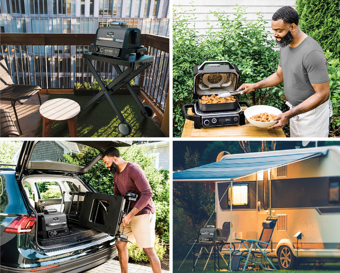 Ninja Woodfire Outdoor Grill OG701EU + Ninja Woodfire Stand product in use