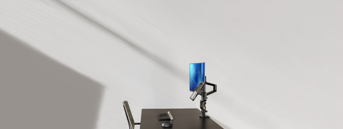 Neomounts NEXT Lite DS20-425BL2 Monitor- und Laptophalterung Schwarz produkt in gebrauch