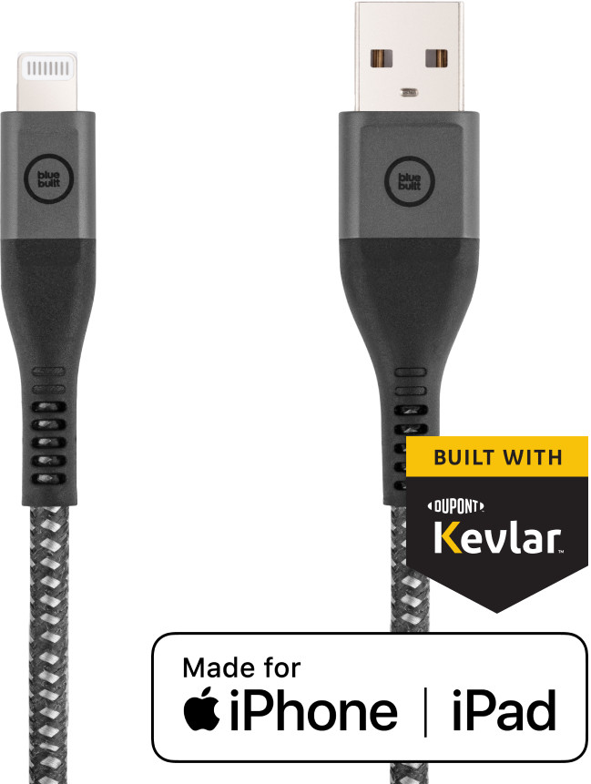 BlueBuilt USB-A-auf-Lightning-Kabel 1,5 m Kevlar Schwarz Main Image
