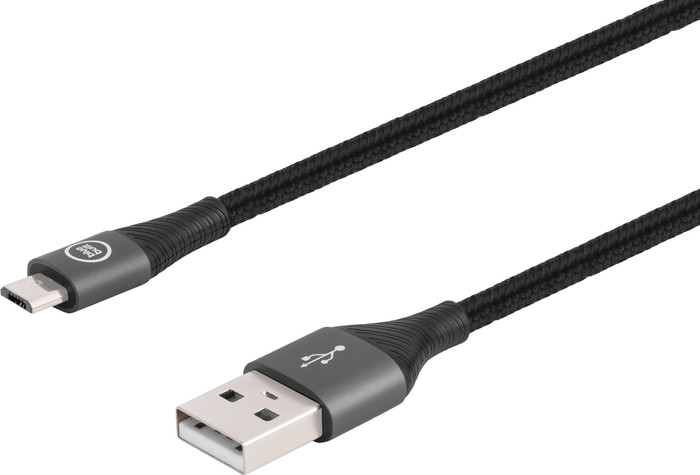 BlueBuilt USB-A-auf-Micro-USB-Kabel 1,5 m Nylon Schwarz detail