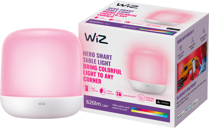 WiZ Hero Wireless Table Lamp - Colored and White Light front