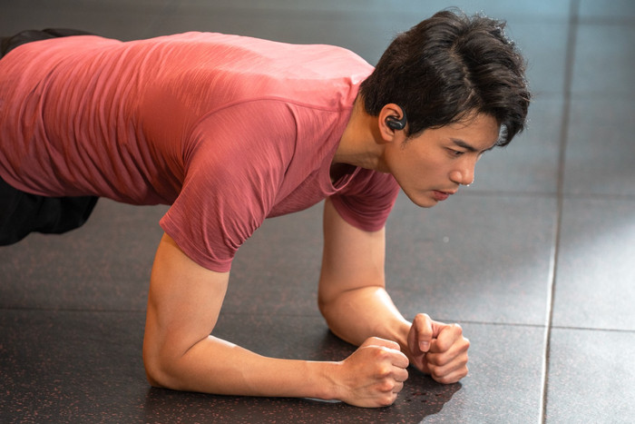 Shokz OpenFit Air Black product in use