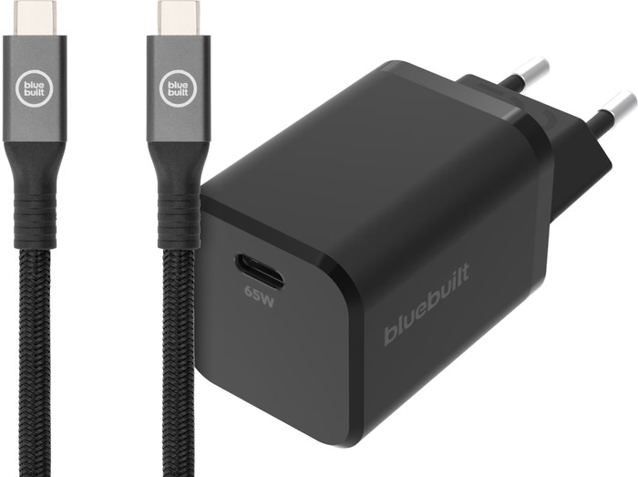 Universalladegerät BlueBuilt Power Delivery 65 W + USB-C-Ladekabel (2 m) Schwarz Main Image