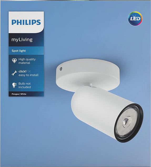 Philips Pongee Aufbauspot - 1 Spot - Weiß verpackung