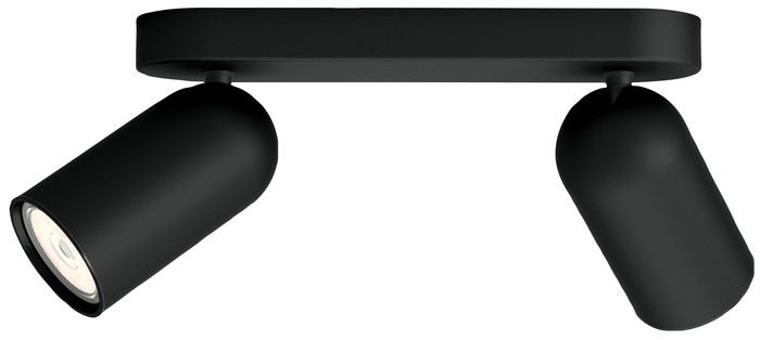 Philips Pongee Aufbauspot - 2 Spots - Schwarz vorne