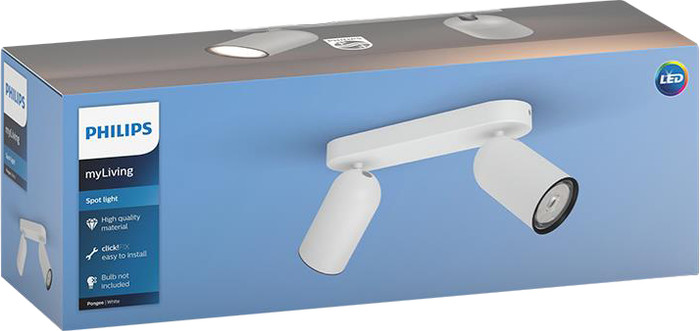 Philips Pongee Aufbauspot - 2 Spots - Weiß verpackung