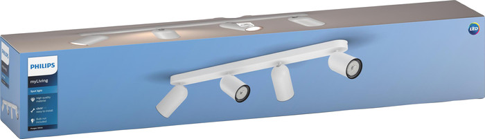 Philips Pongee Aufbauspot - 4 Spots - Weiß verpackung