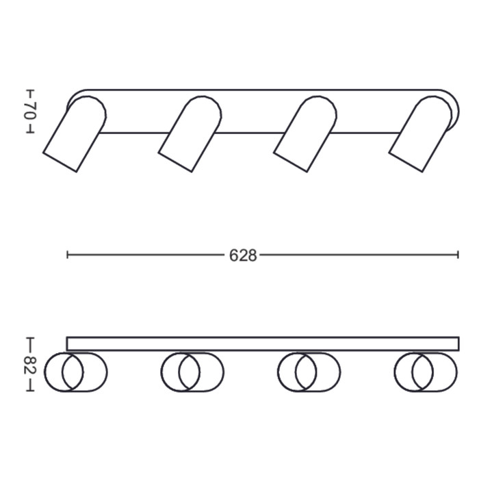 Philips Pongee Aufbauspot - 4 Spots - Weiß visueller lieferant