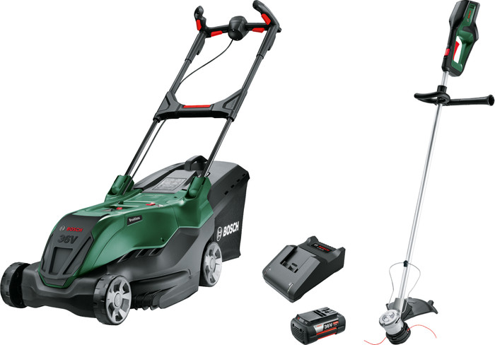 Bosch AdvancedRotak 36V-44-750 including 4.0Ah Battery + AdvancedGrassCut 36V-33 (without battery) Main Image